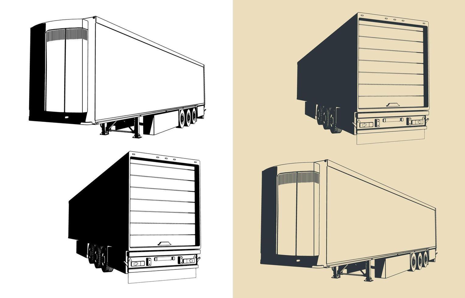 Refrigerated trailer illustrations vector