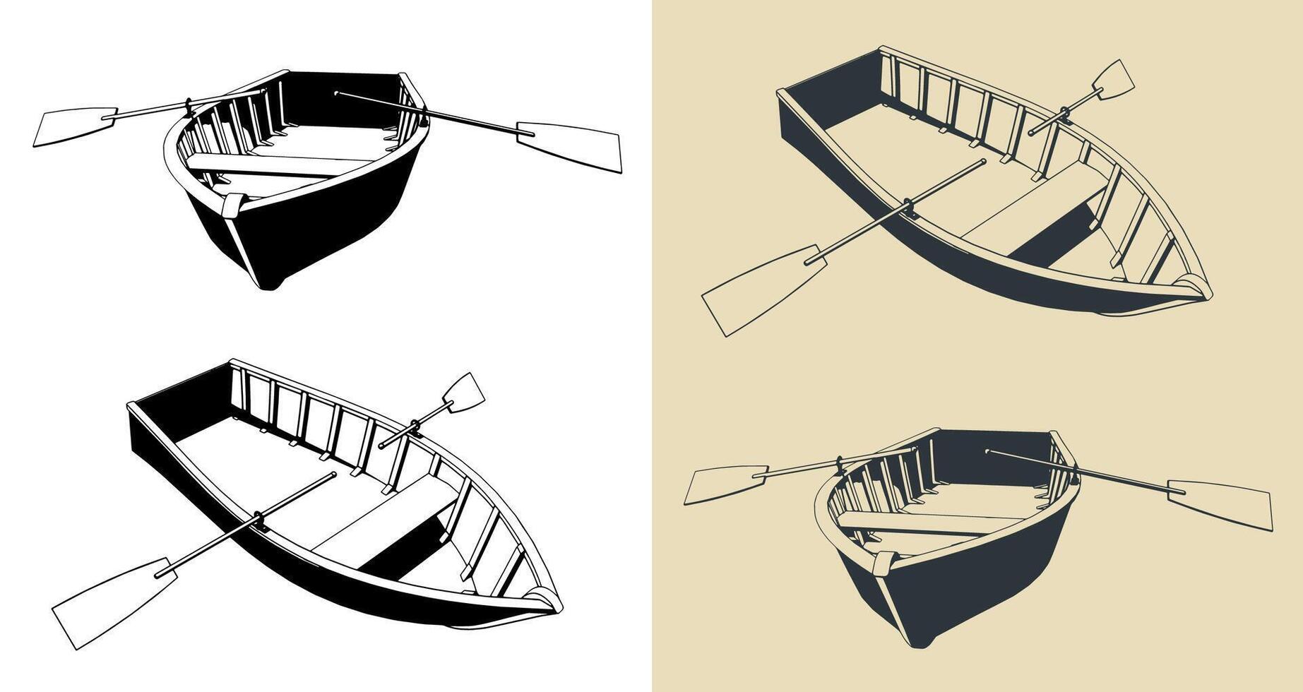 Fishing boat illustrations vector