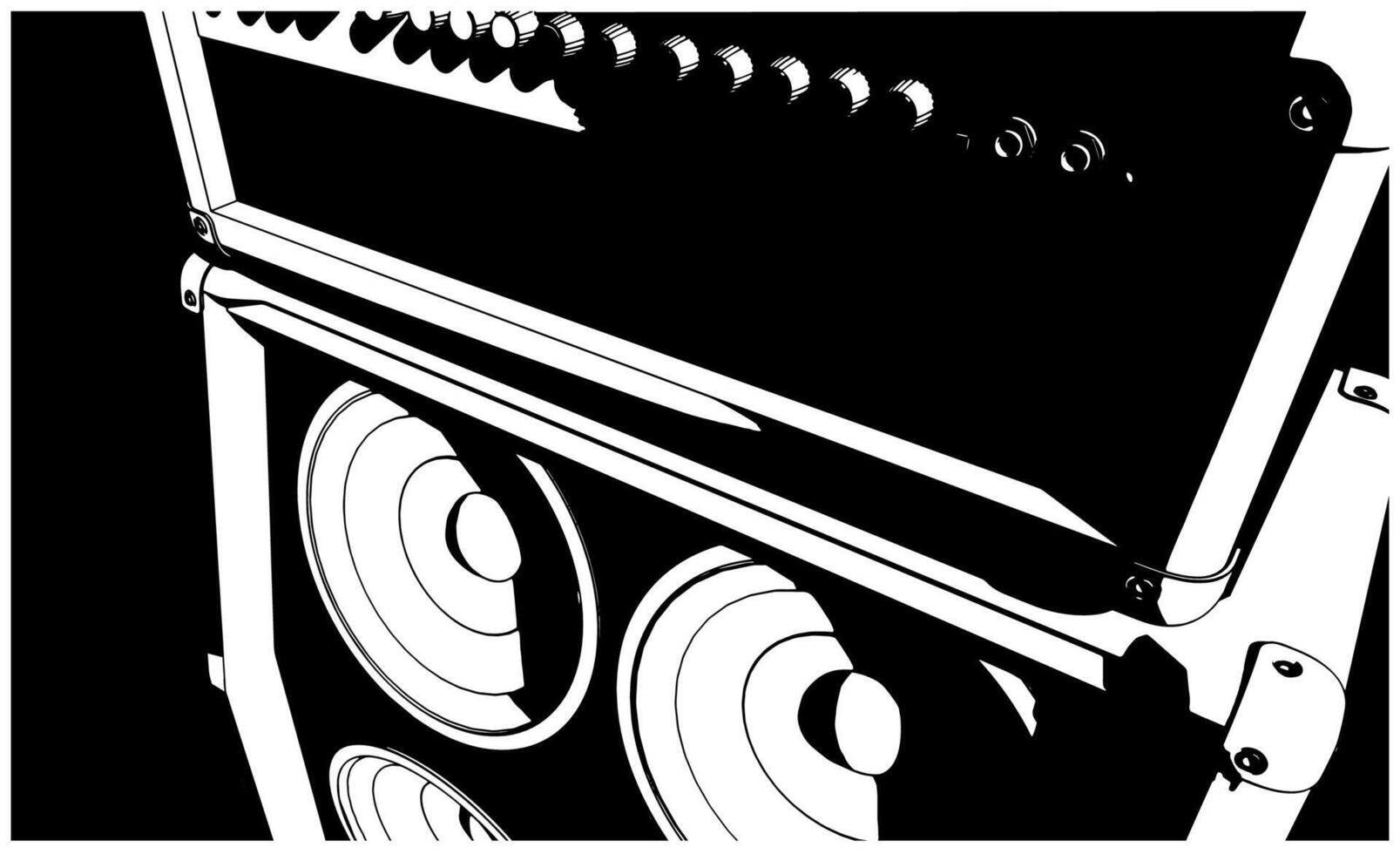 Guitar amplifier close up vector