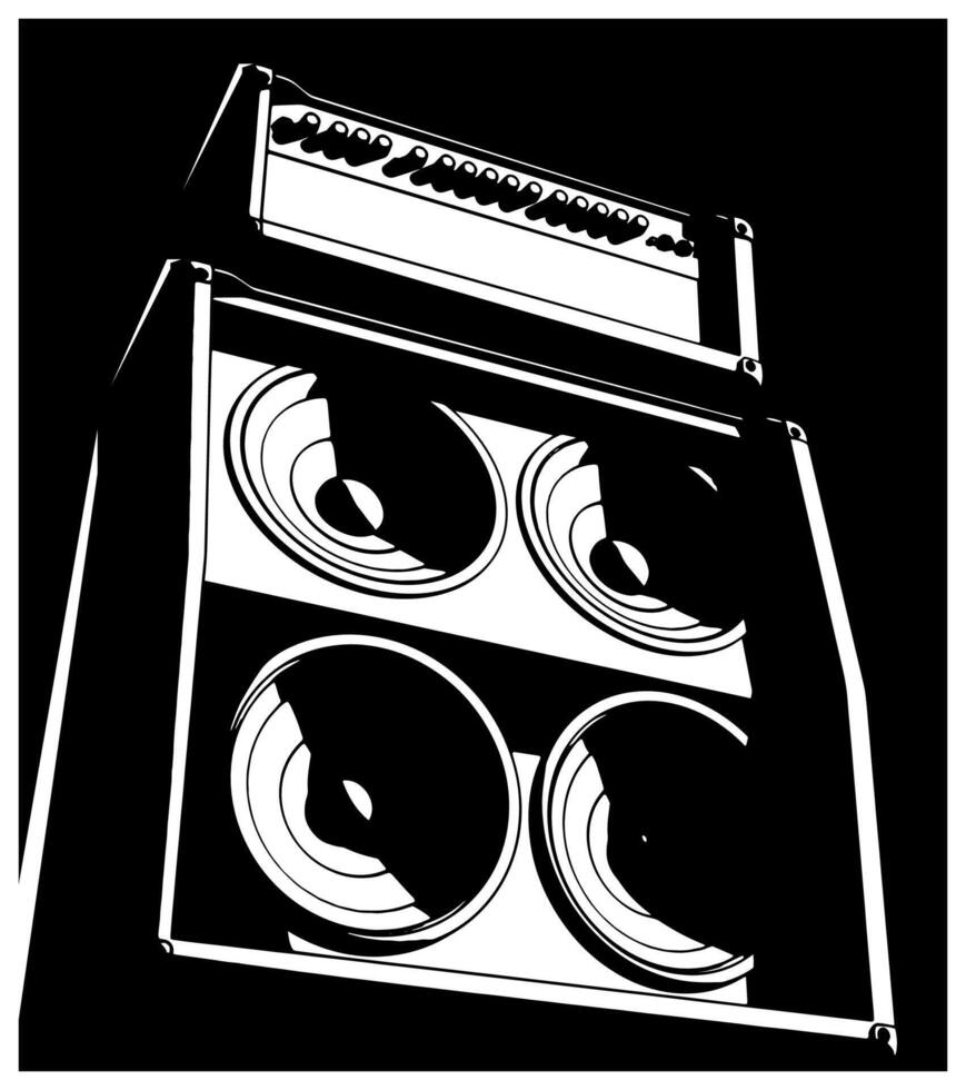 Guitar combo amplifier illustration vector
