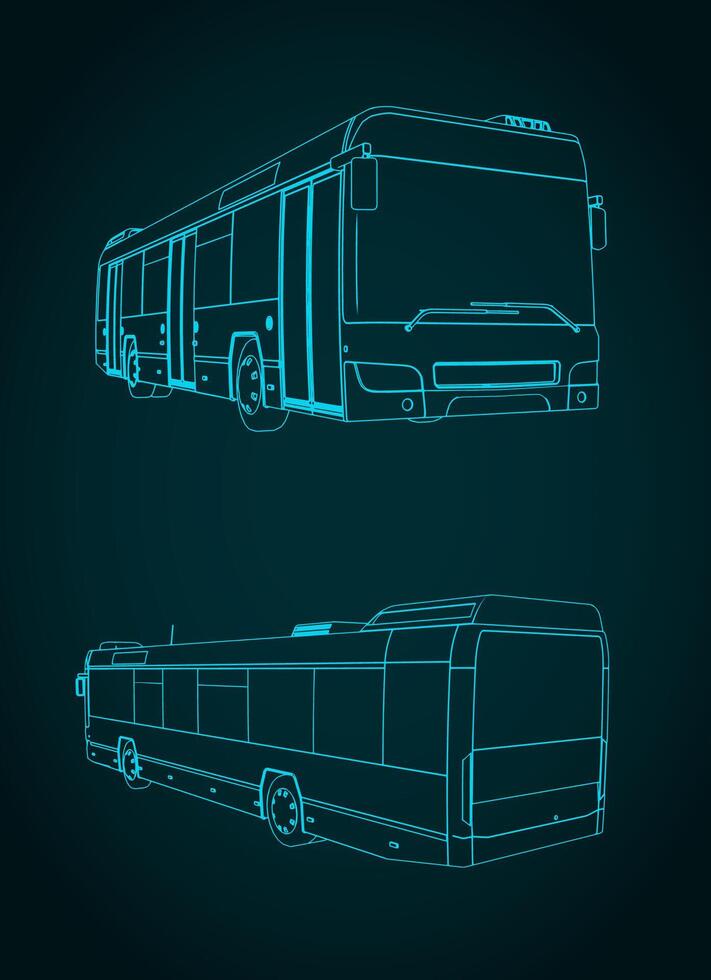 City bus illustrations vector