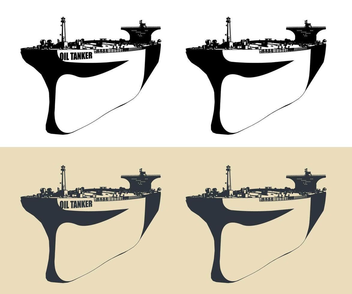 Oil tanker ship illustrations vector