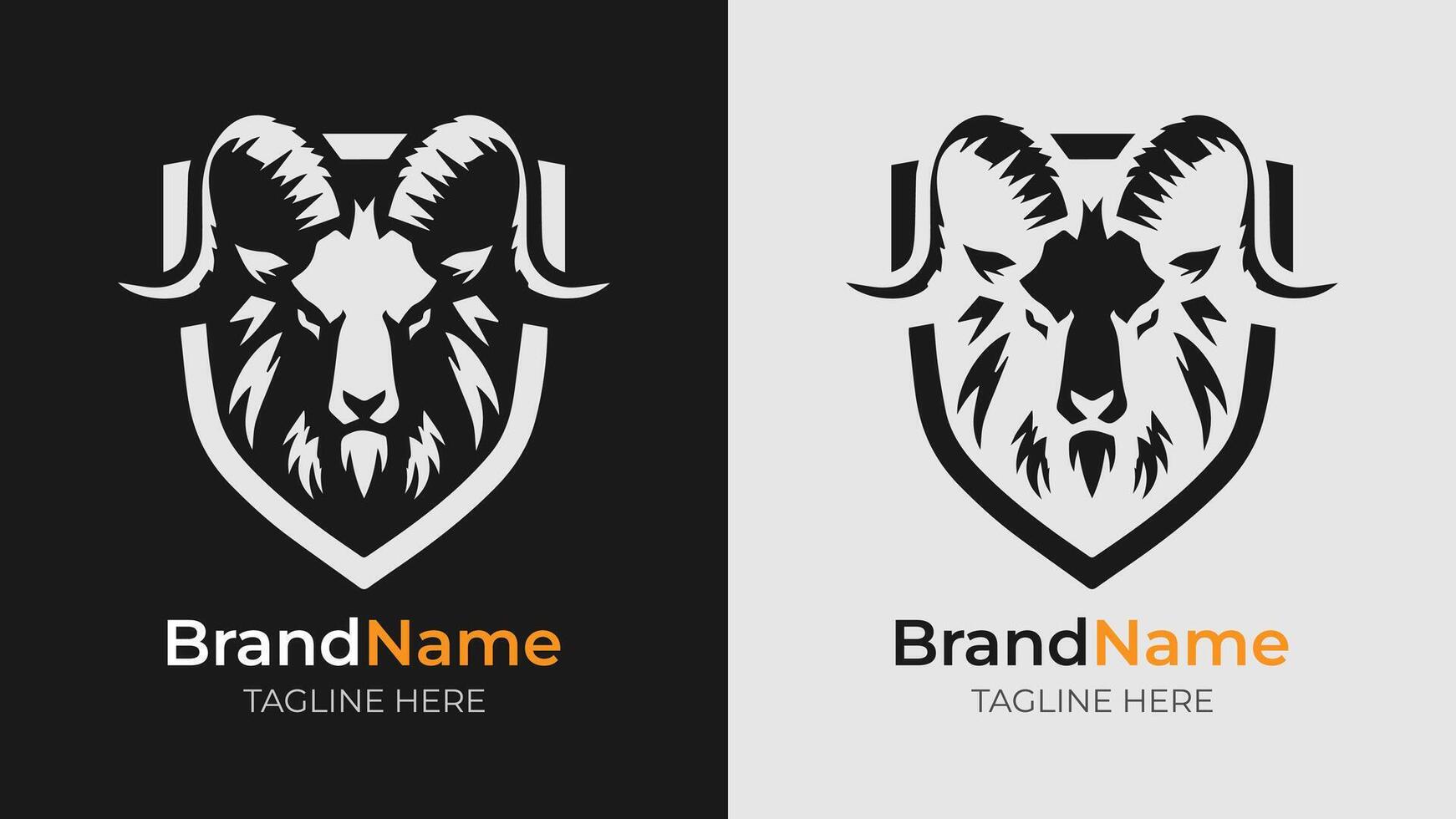The basic black and white goat logo concept offers a minimalist yet impactful design, perfect for enhancing your visual identity vector
