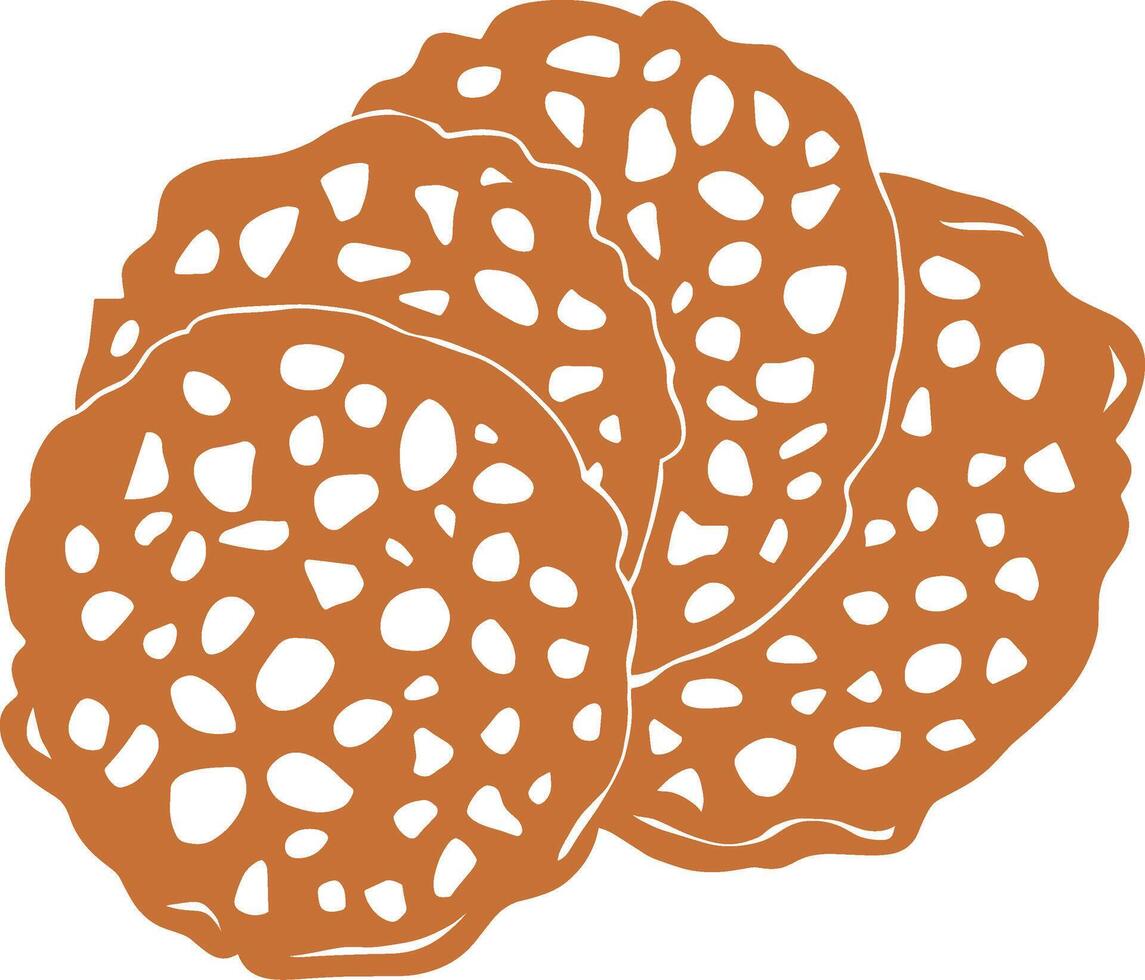 A pile of cookies on a white background vector