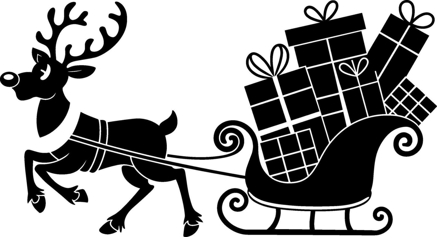 Santa claus reindeer sleigh clip art vector