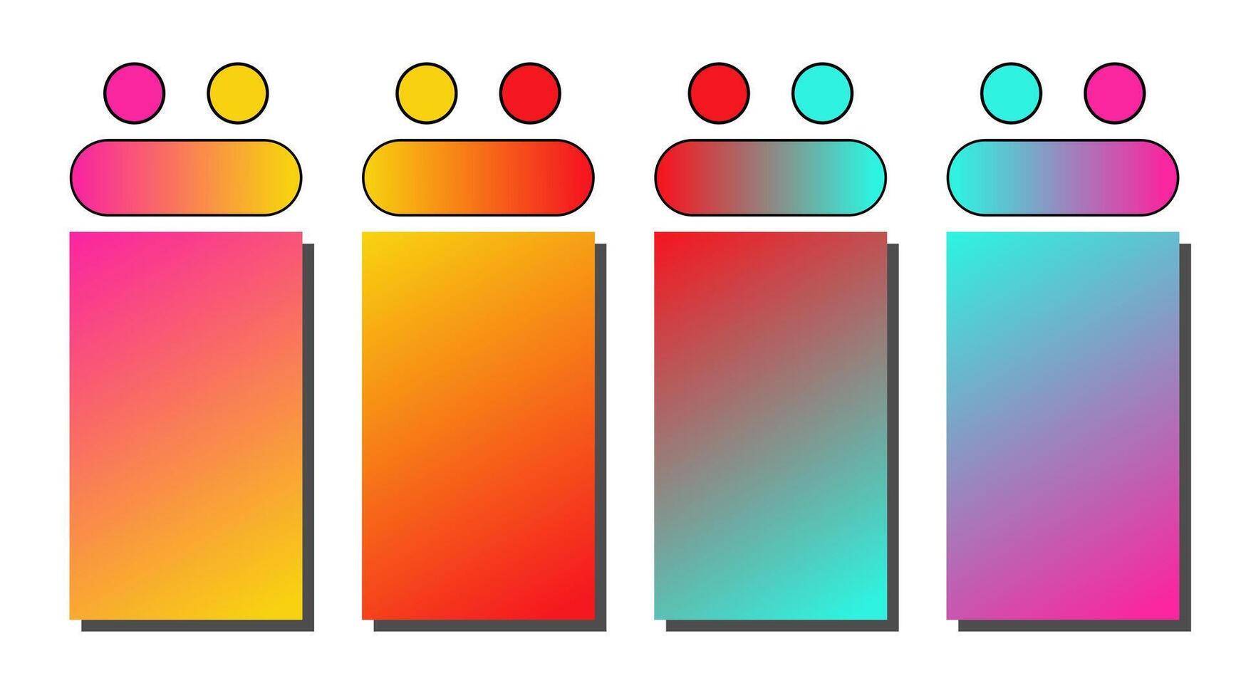 Set of gradient background. Cover set design with cyan, gold, pink, chili pepper color. Beautiful abstract gradient for covers, wallpapers, branding, business cards illustration vector