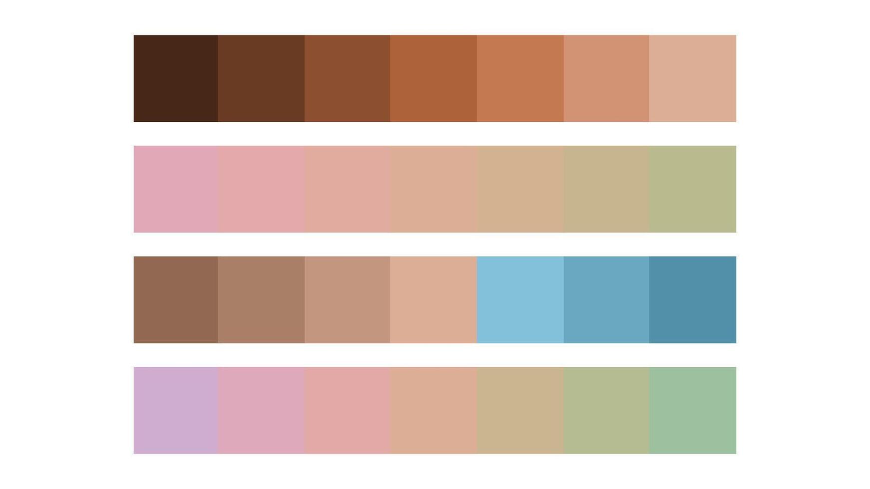 Dusty Rose color palette. Mono, analogous, complementary, triad color. Color palette for ui ux design. Abstract illustration for your graphic design vector
