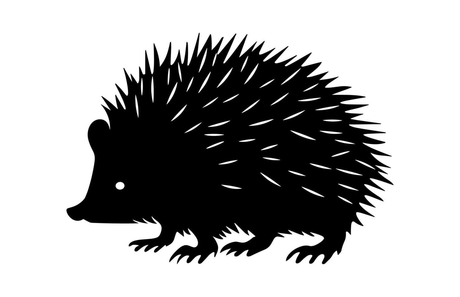 Hedgehog Black and white Clipart Silhouette vector