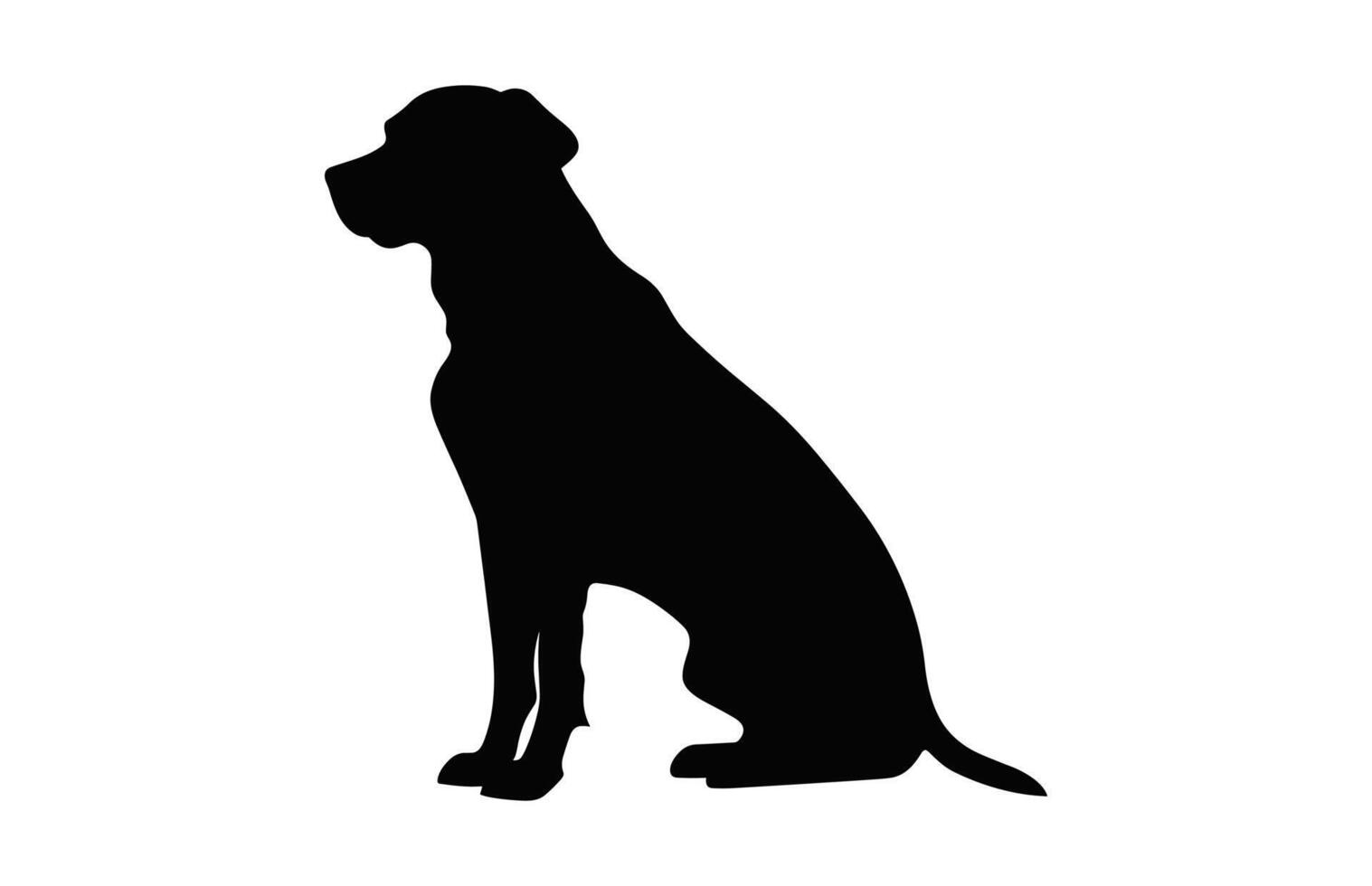 Labrador Dog Black Silhouette isolated on a white background vector