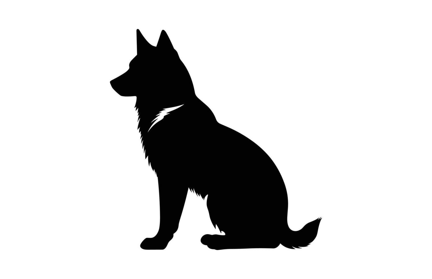 Husky Dog Sitting Silhouette vector