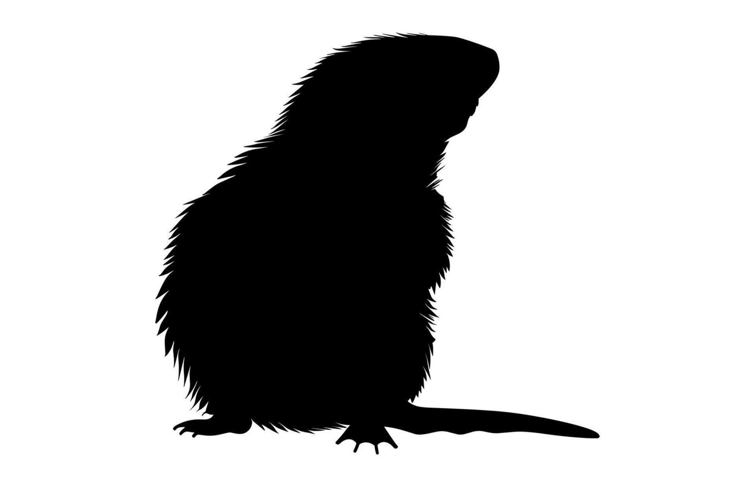 Mole Black and White Silhouette vector