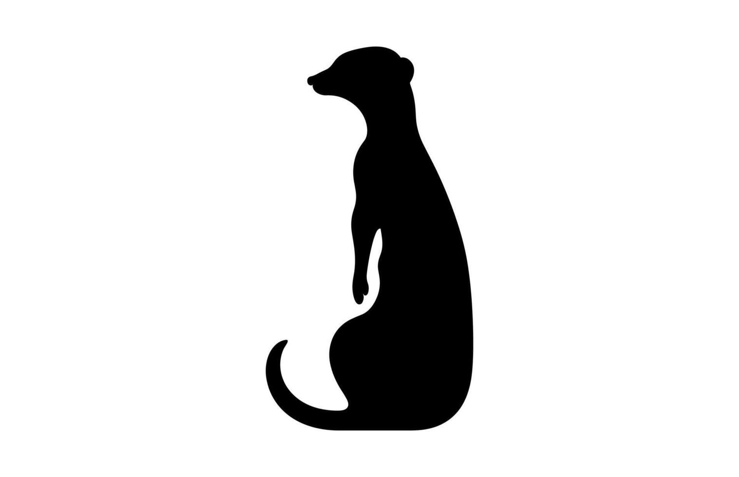 Meerkat Black Silhouette isolated on a white background vector