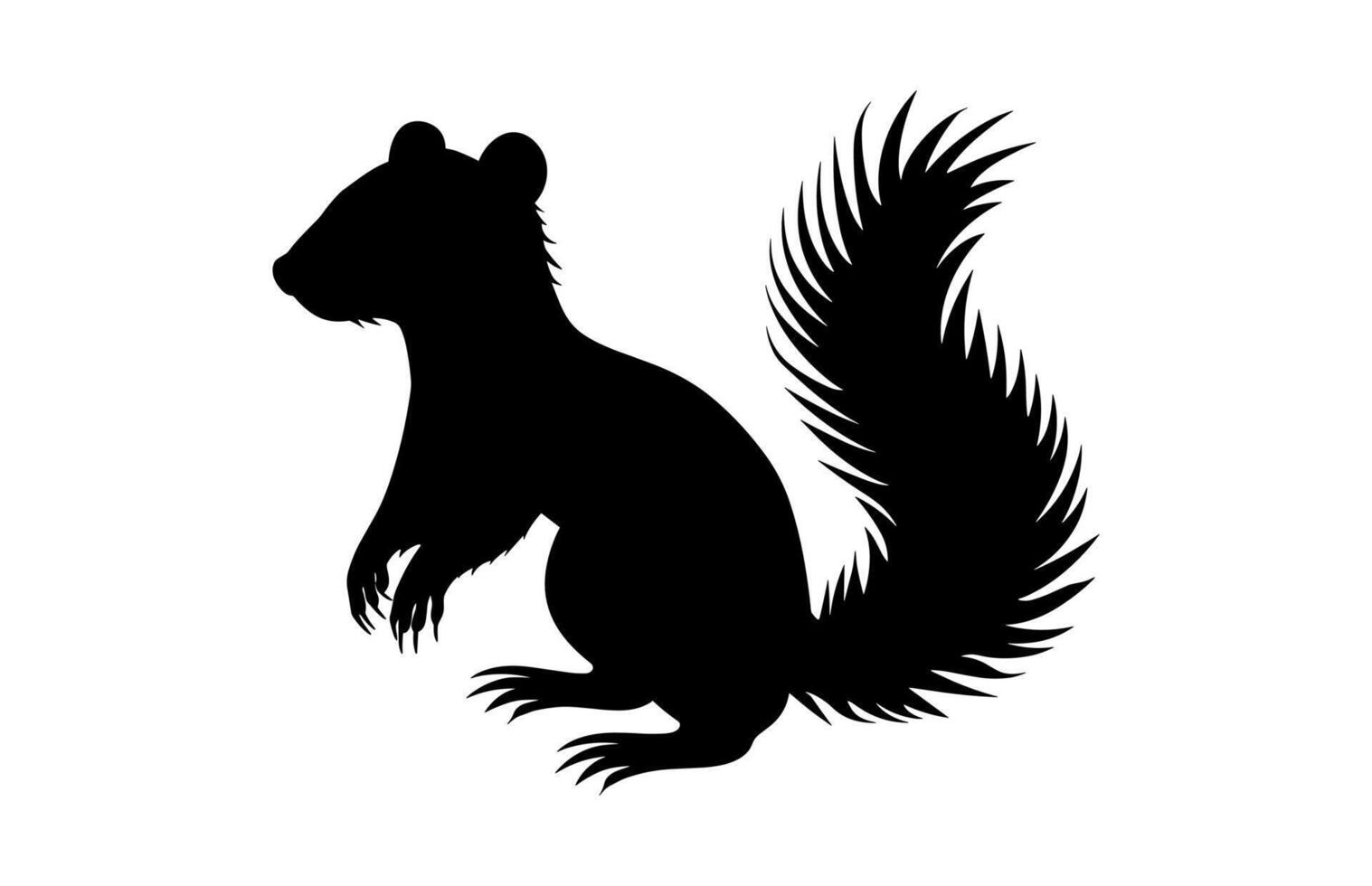 Skunk Silhouette Clipart isolated on a white background vector