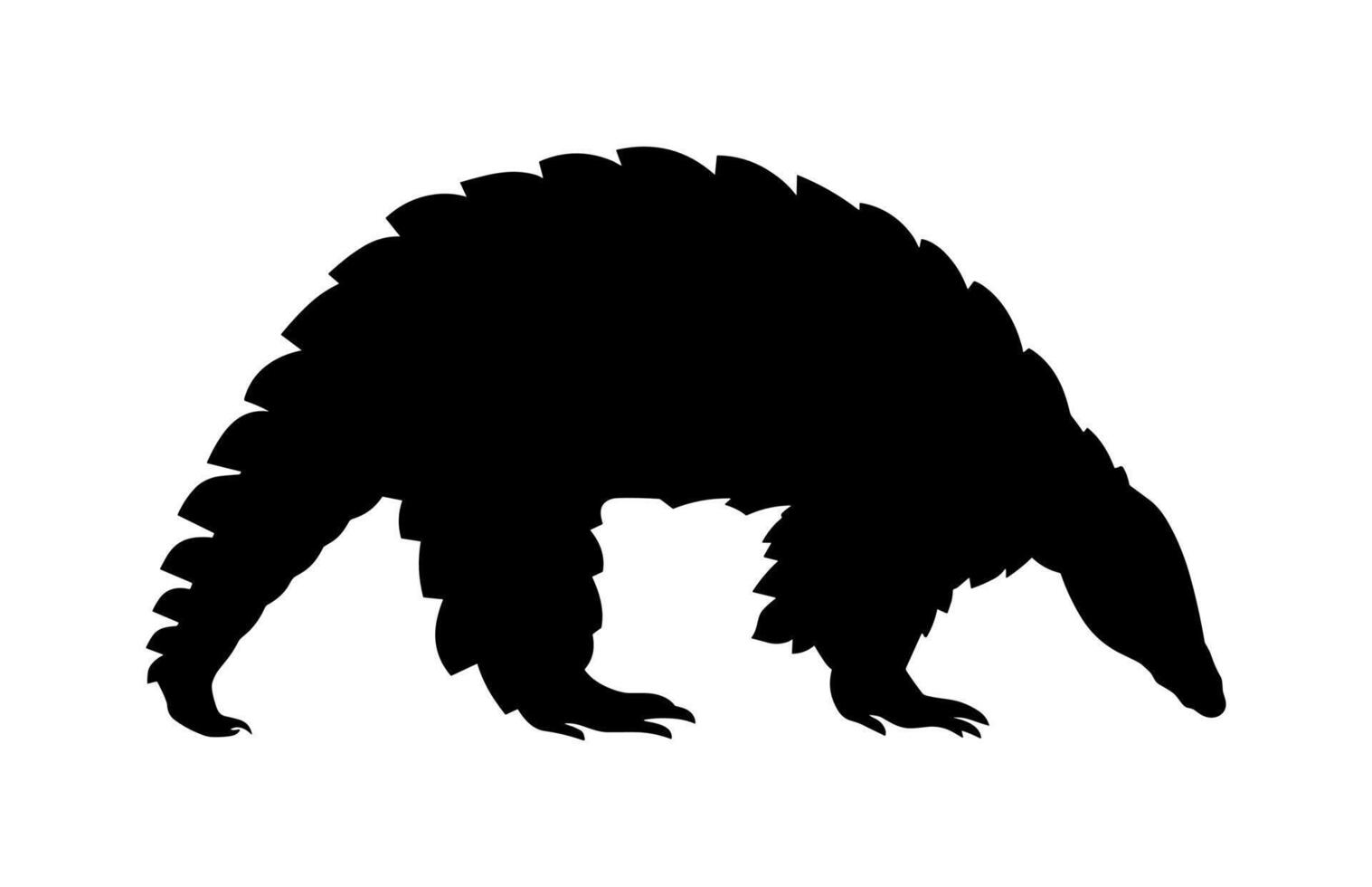 Pangolin Black Silhouette isolated on a white background vector