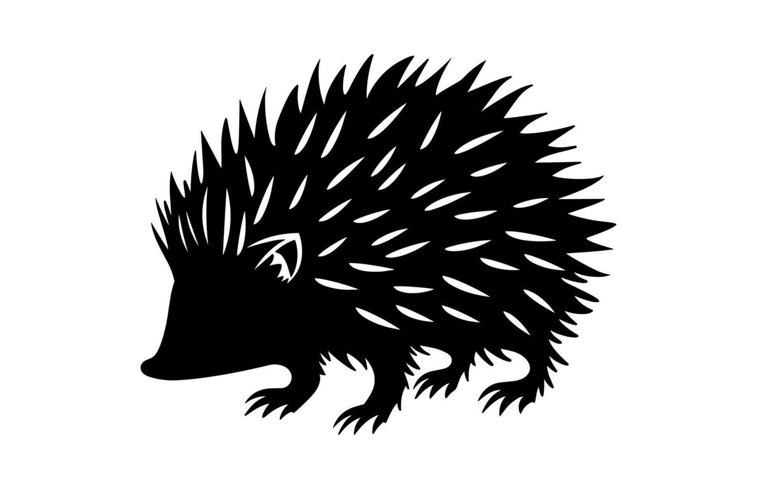 Hedgehog Silhouette Clipart isolated on a white background vector