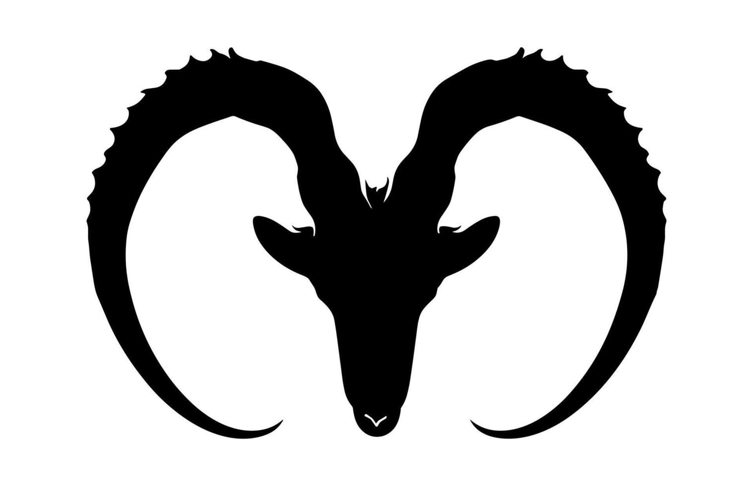 Ram Horn Silhouette isolated on a white background vector