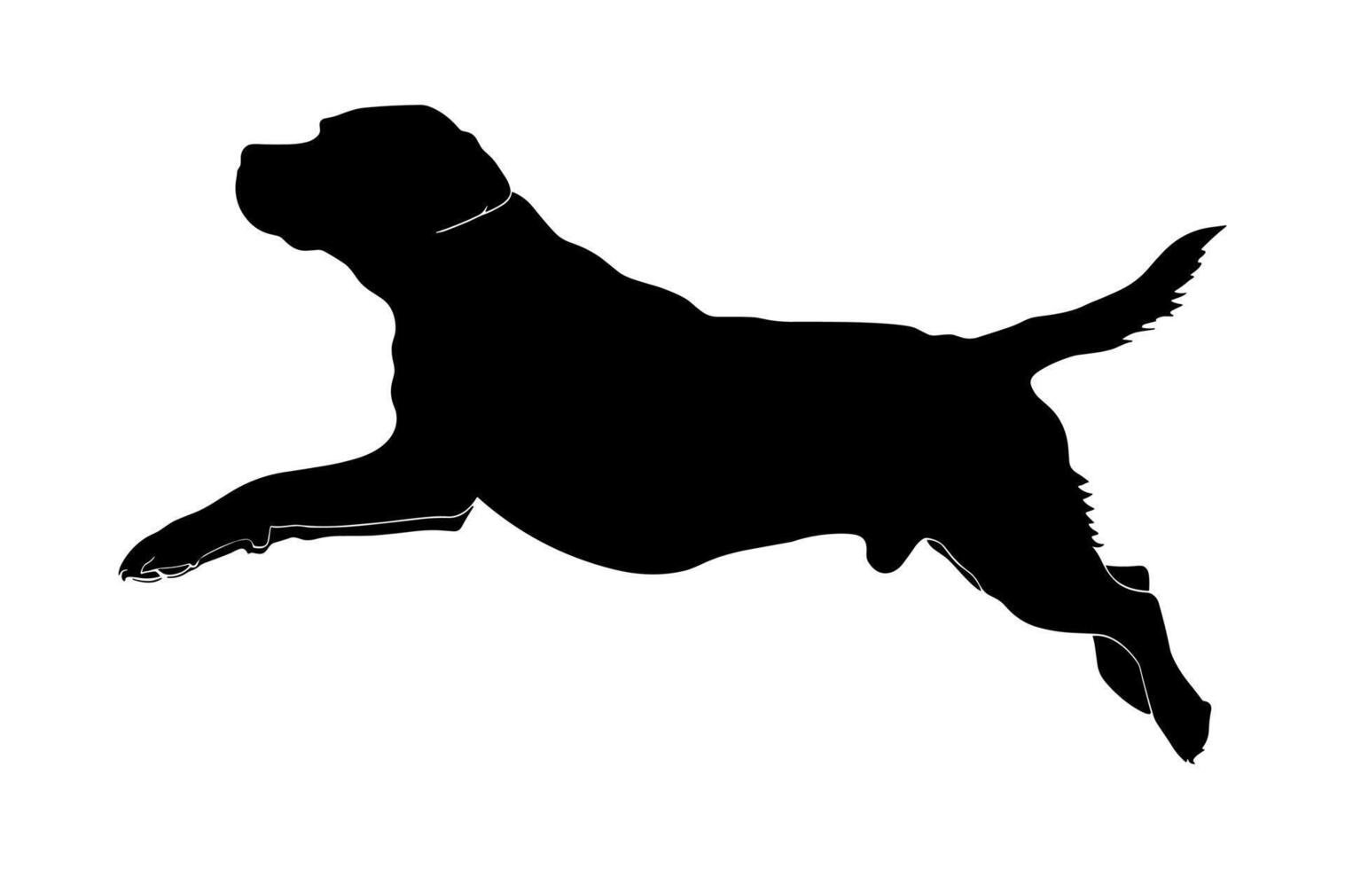 Jumping Dog Silhouette isolated on a white background vector
