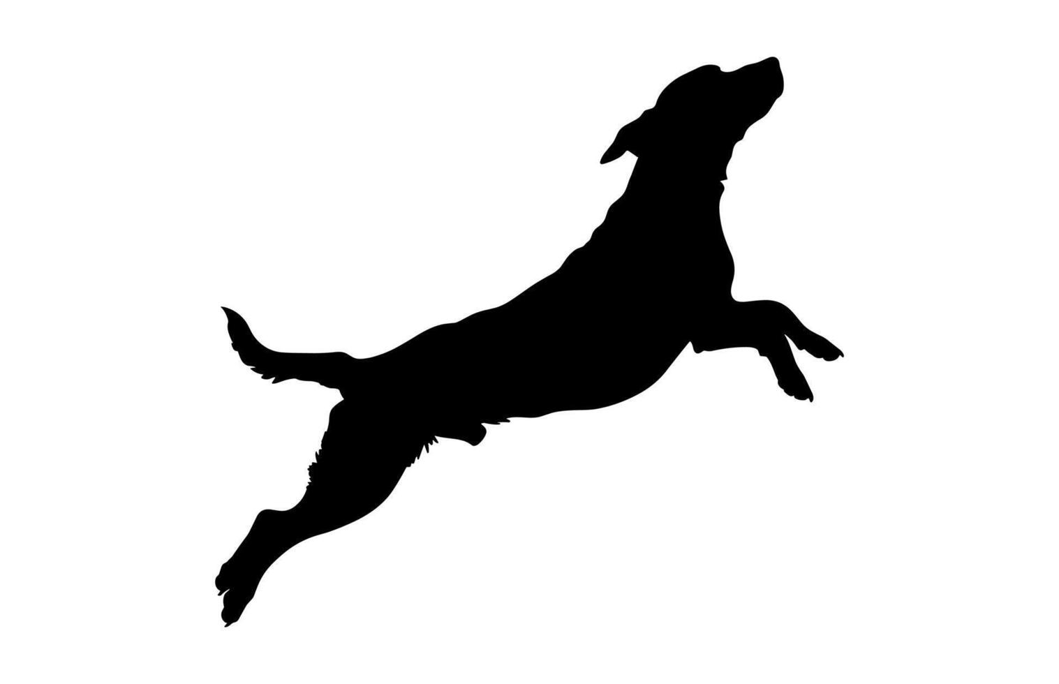 Dog Jumping Black Silhouette isolated on a white background vector