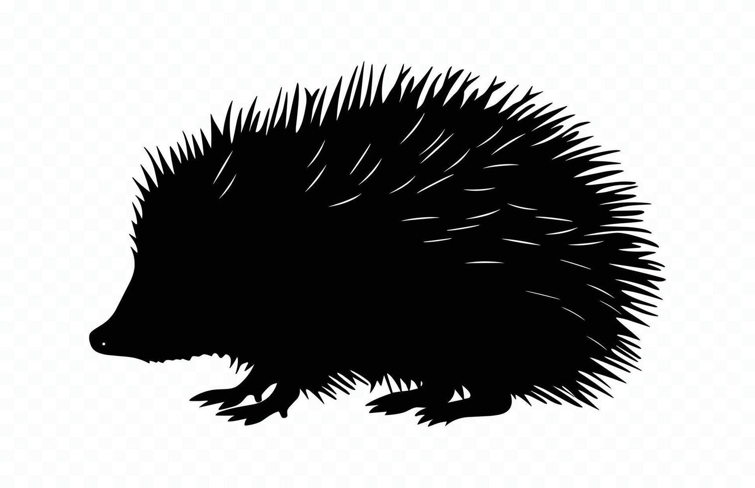 Black Hedgehog Silhouette vector
