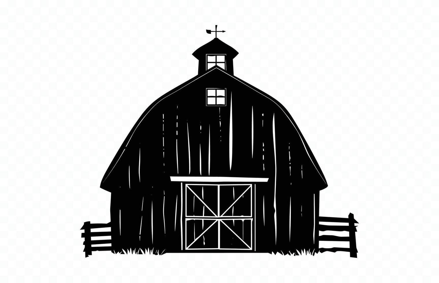 Rustic Barn Clipart Silhouette vector