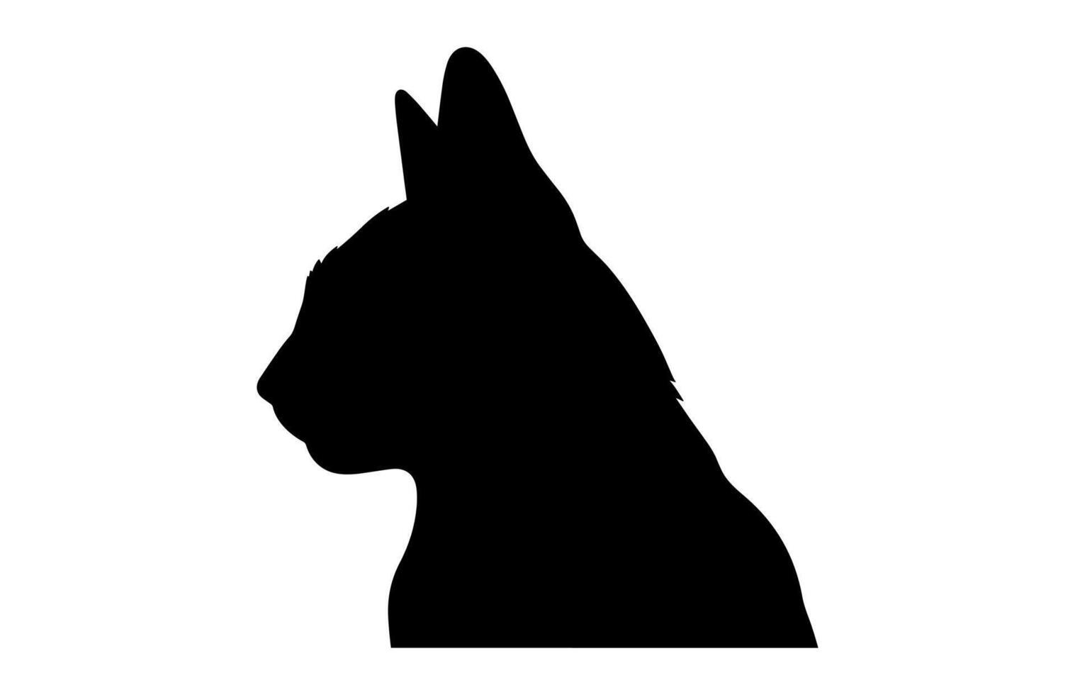 Black Cat Head Clipart isolated on a white background vector