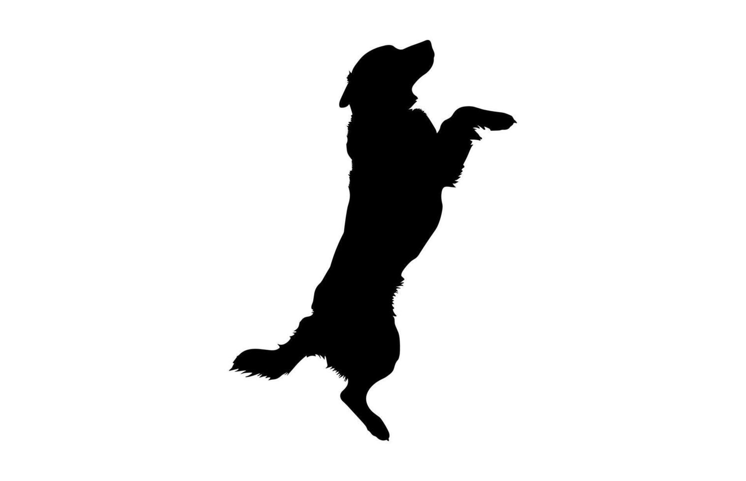Diving Dog Silhouette isolated on a white background vector