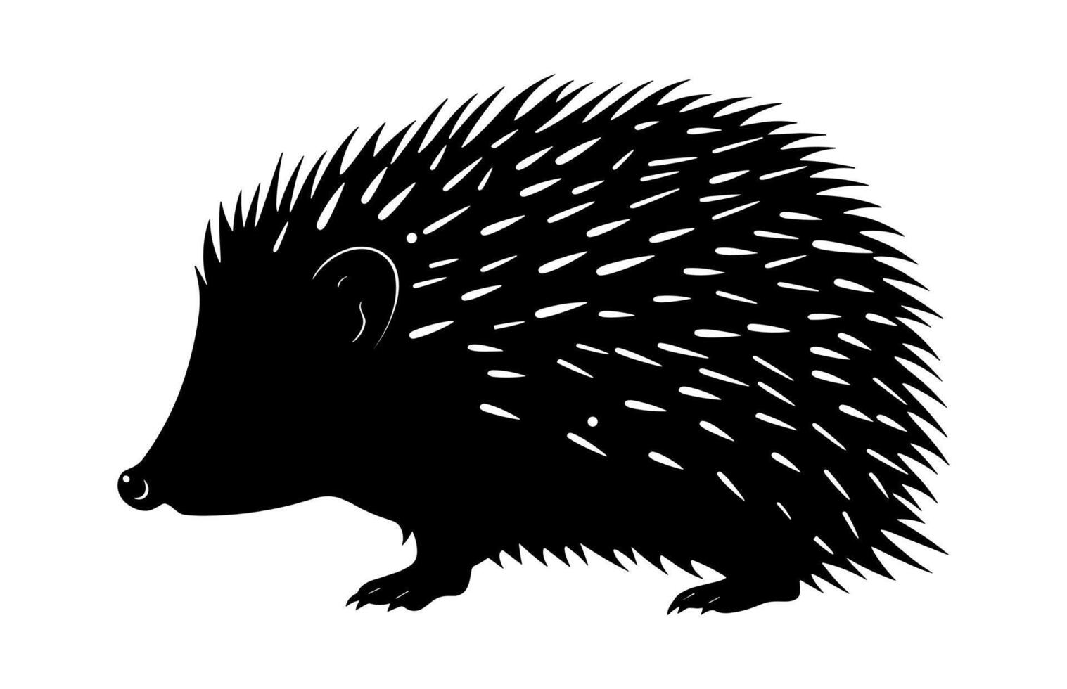 Black Hedgehog Silhouette Clipart vector