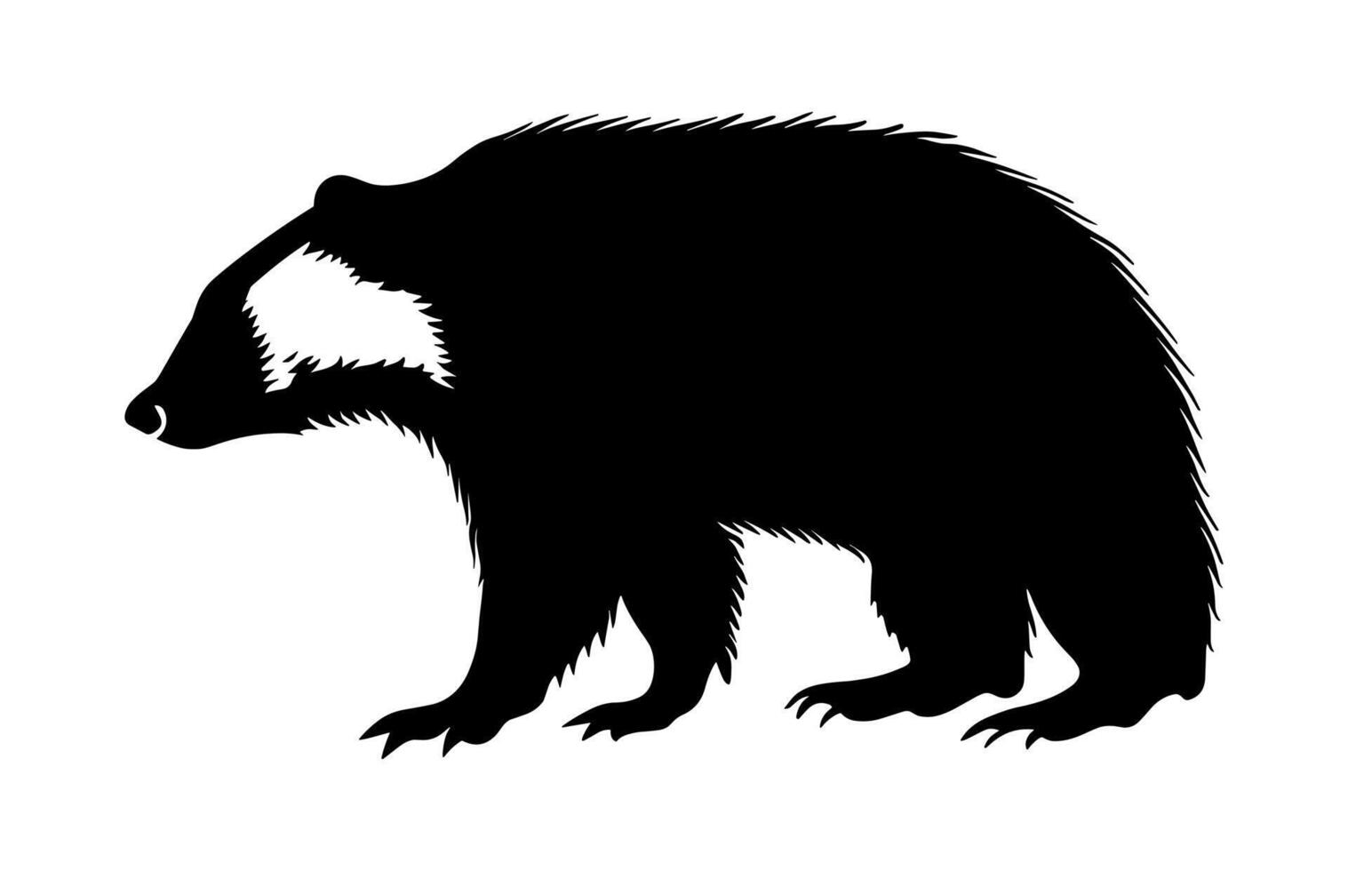 Badger Black Silhouette, Honey Badger Clipart vector