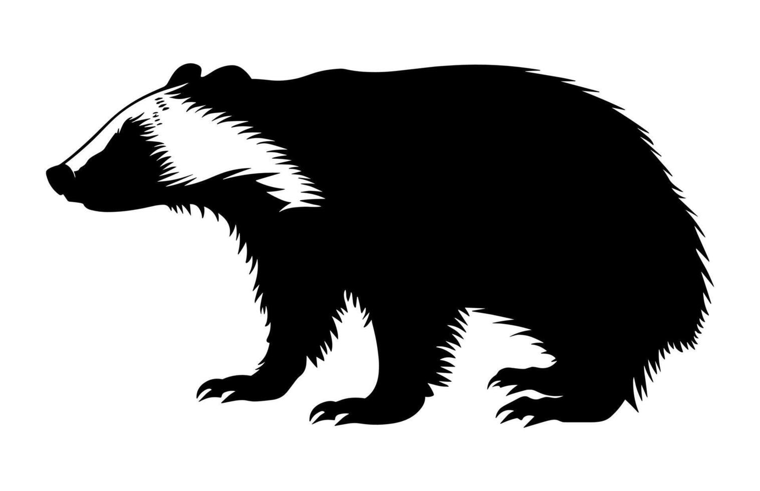 Badger Silhouette Black Clipart vector