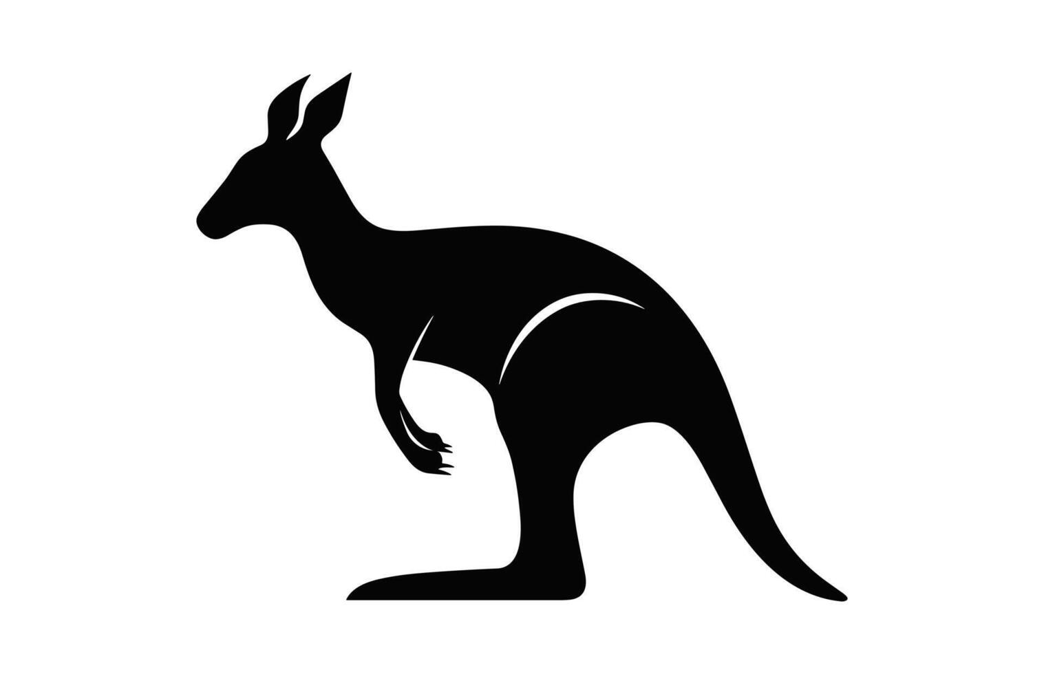 Kangaroo Silhouette isolated on a white background vector