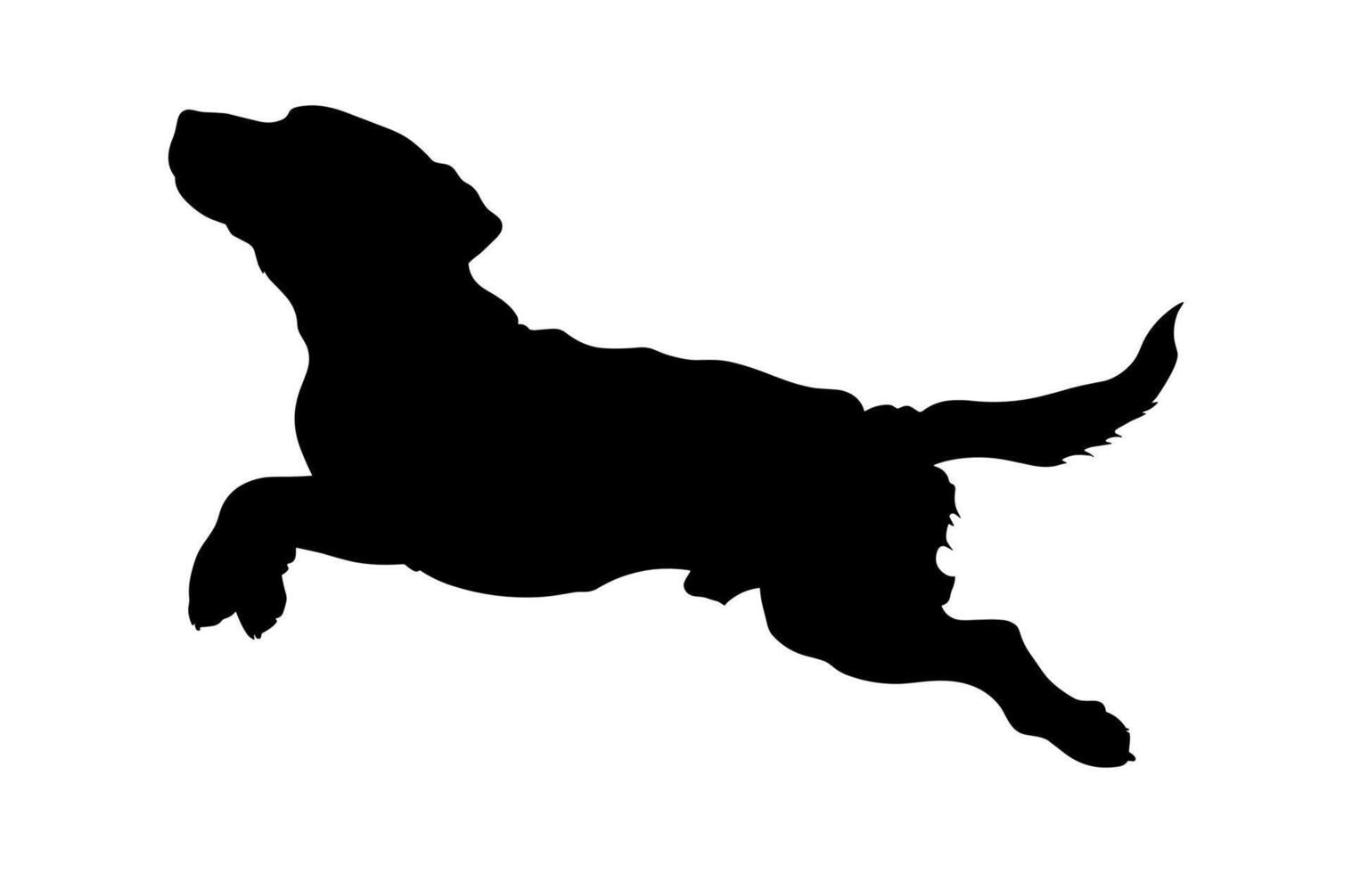 Dog Diving Silhouette Clipart vector
