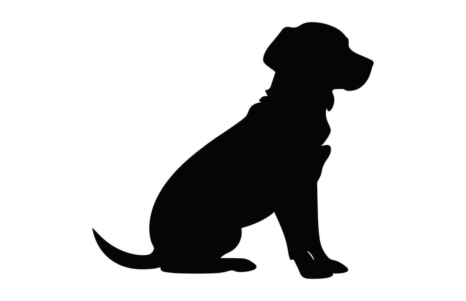 Labrador Dog Sitting Silhouette vector