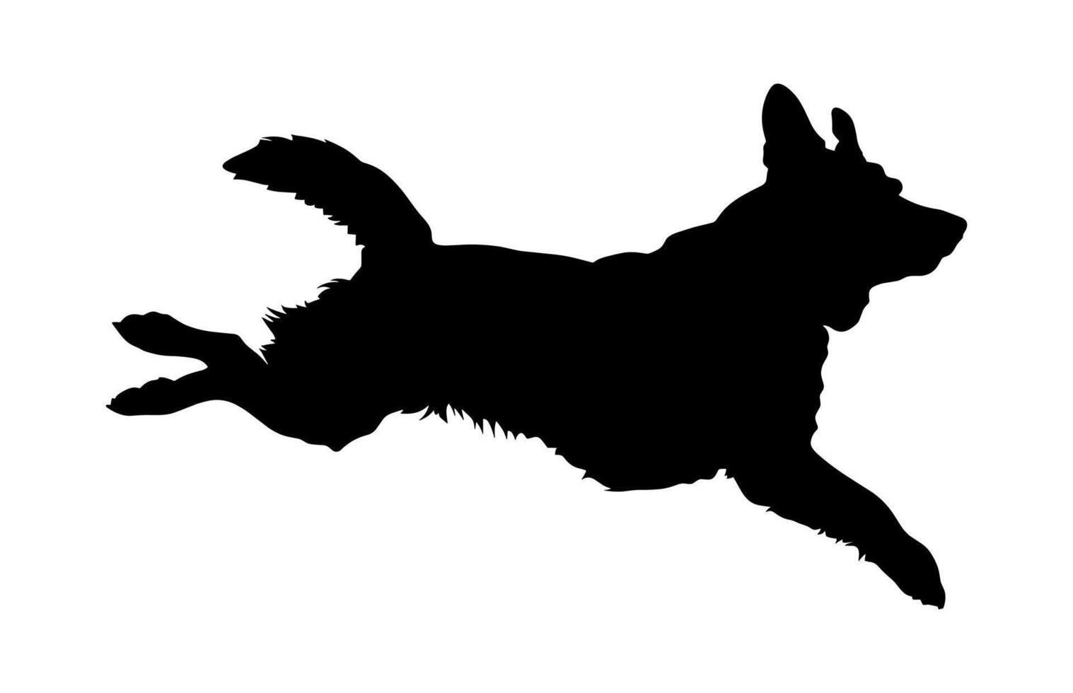 Dog Jumping Silhouette Clipart vector