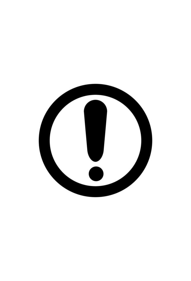 A black and white image of an exclamation mark vector