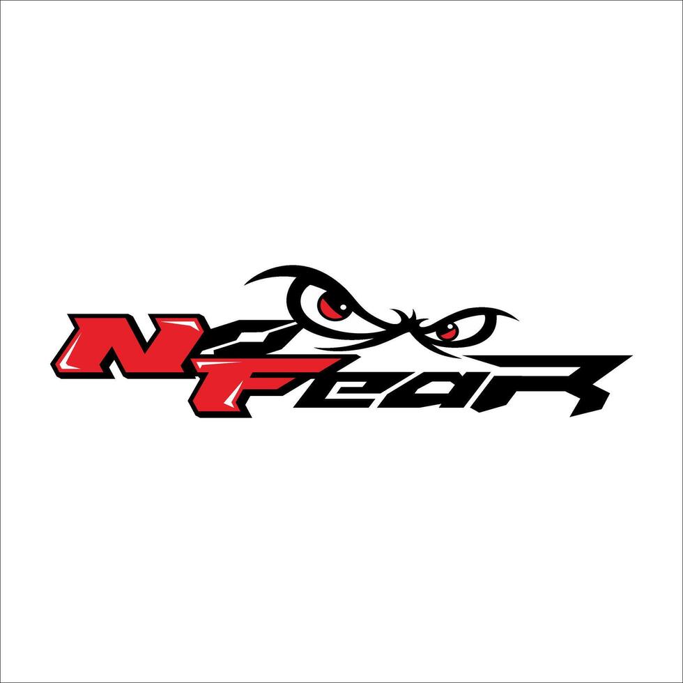 The words no fear on a white background vector