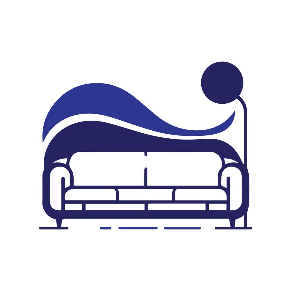 Minimalist sofa logo. Furniture branding logo concept . vector