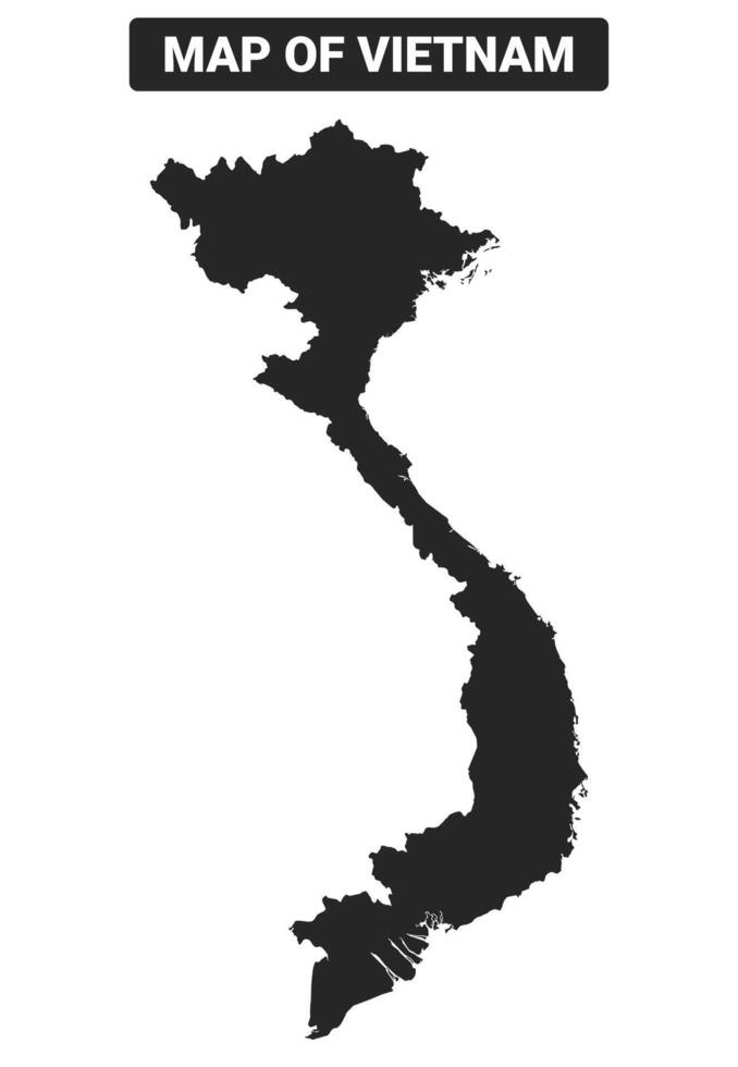 Simple Vietnam Black map flat illustration vector