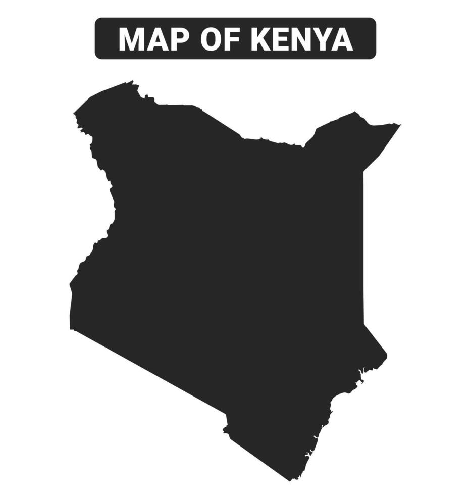 Simple Kenya Black map flat illustration vector