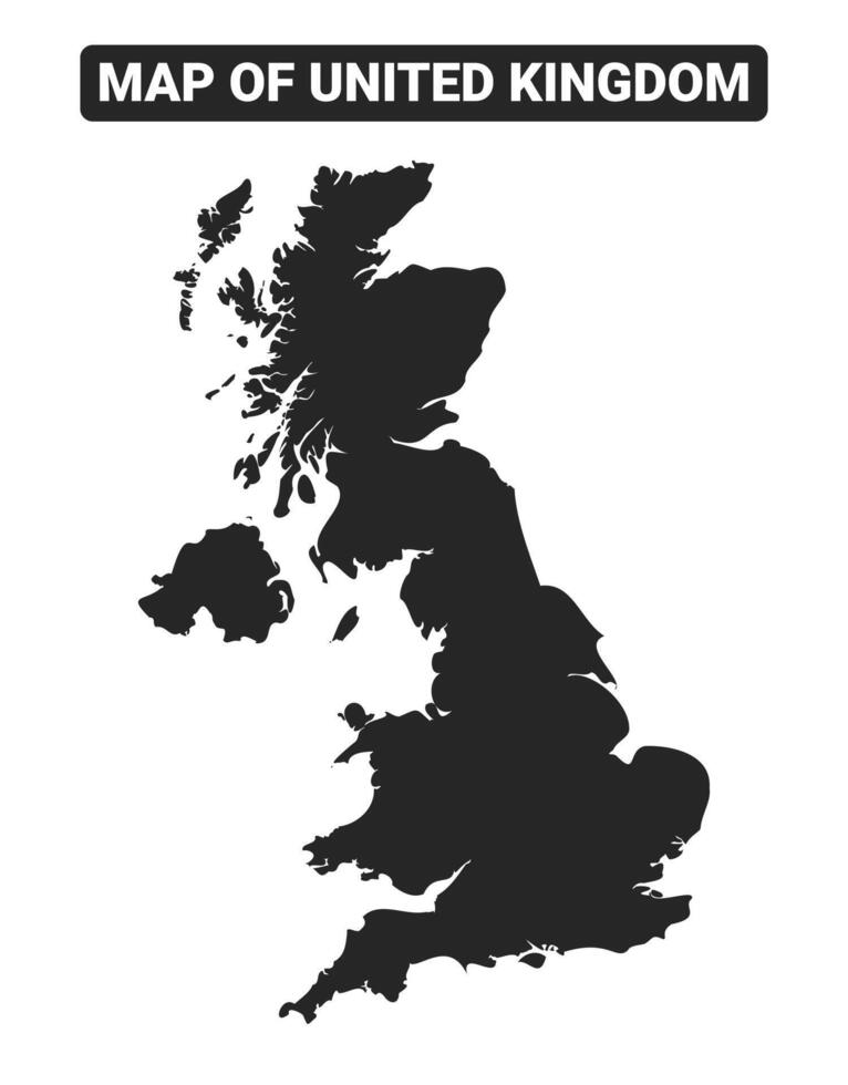 Simple United Kingdom Black map flat illustration vector
