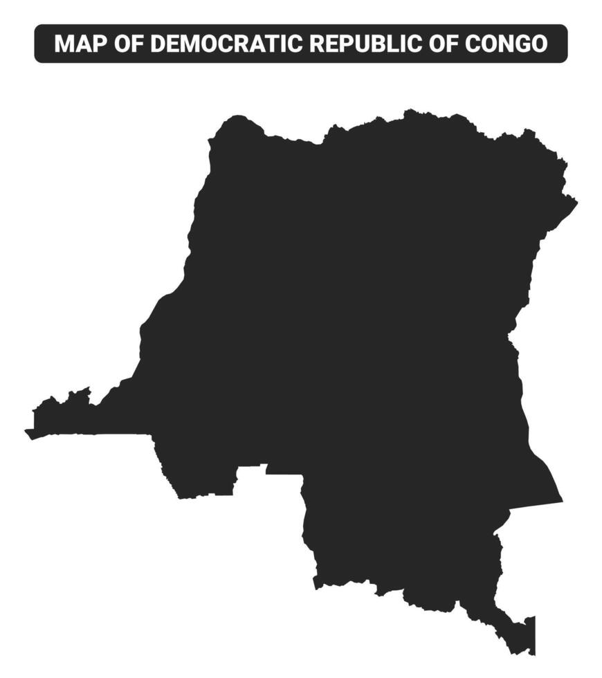 Simple Democratic Republic of Congo Black map flat illustration vector