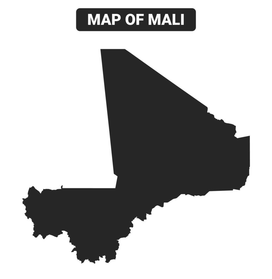 Simple Mali Black map flat illustration vector