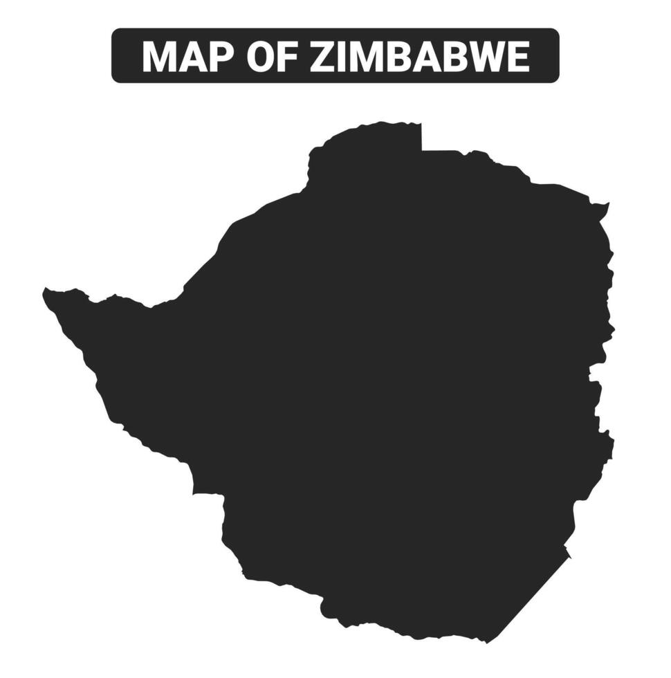 Simple Zimbabwe Black map flat illustration vector