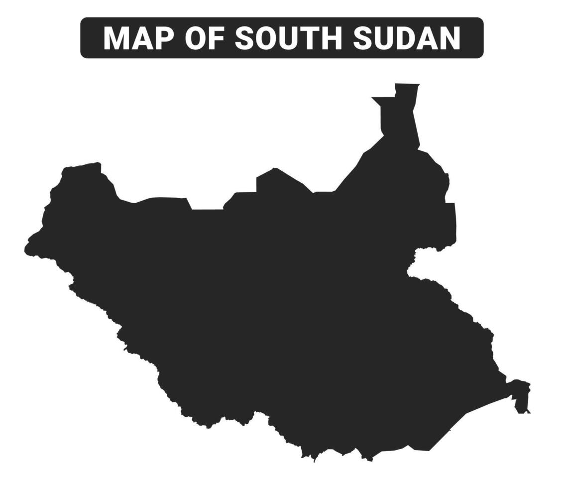 Simple South Sudan Black map flat illustration vector