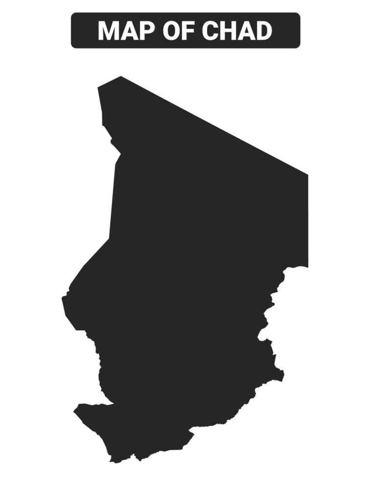 Simple Chad Black map flat illustration vector