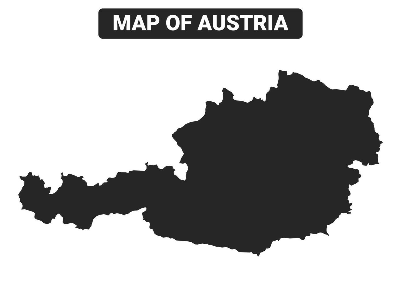 Simple Austria Black map flat illustration vector