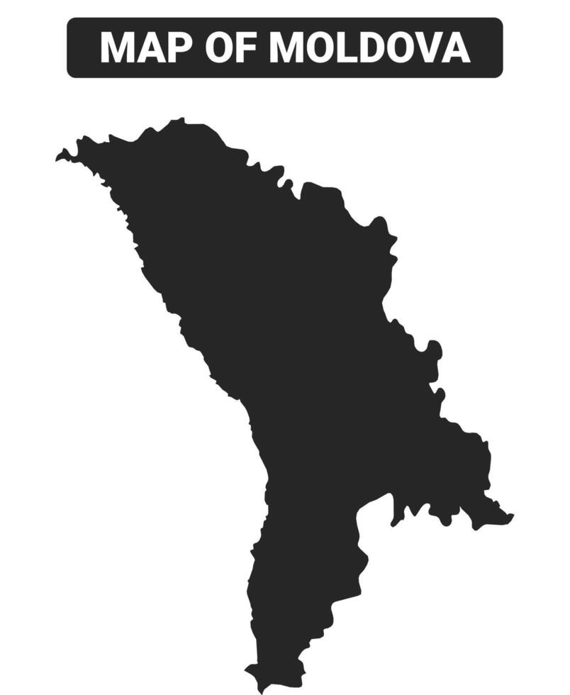 Simple Moldova Black map flat illustration vector