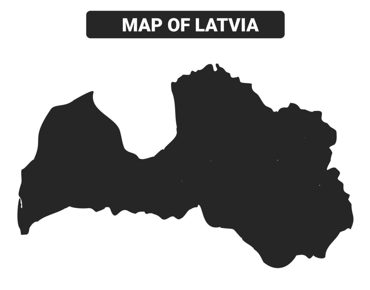 Simple Latvia Black map flat illustration vector