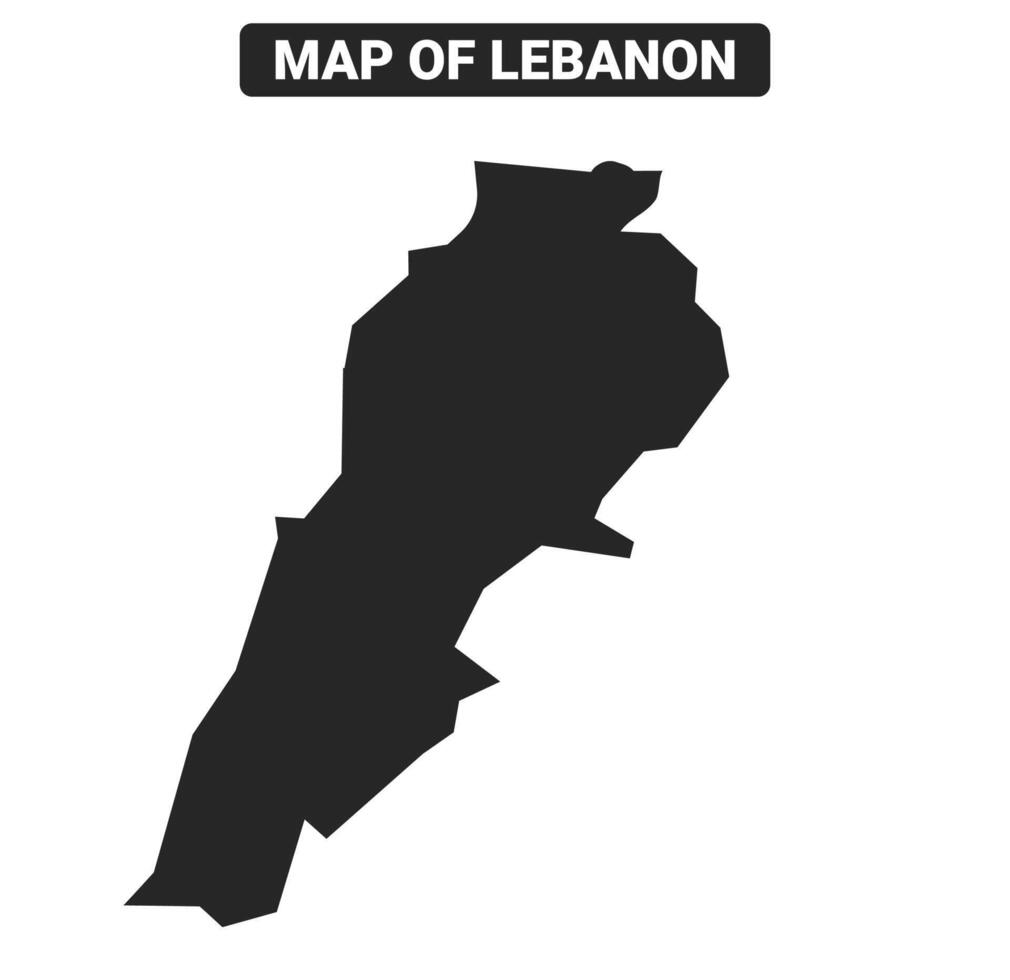 Simple Lebanon Black map flat illustration vector
