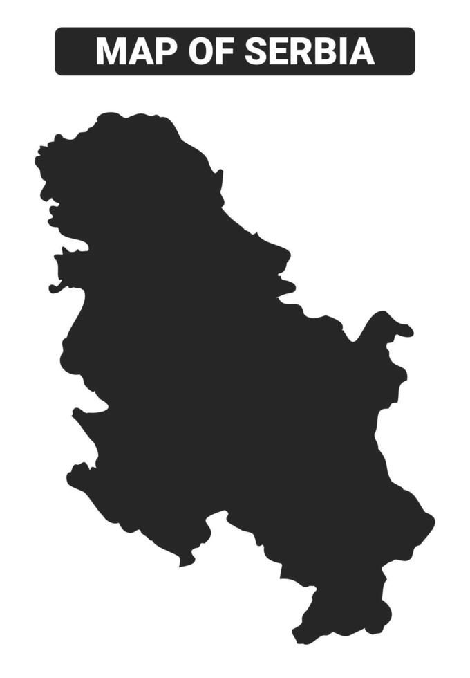 Simple Serbia Black map flat illustration vector
