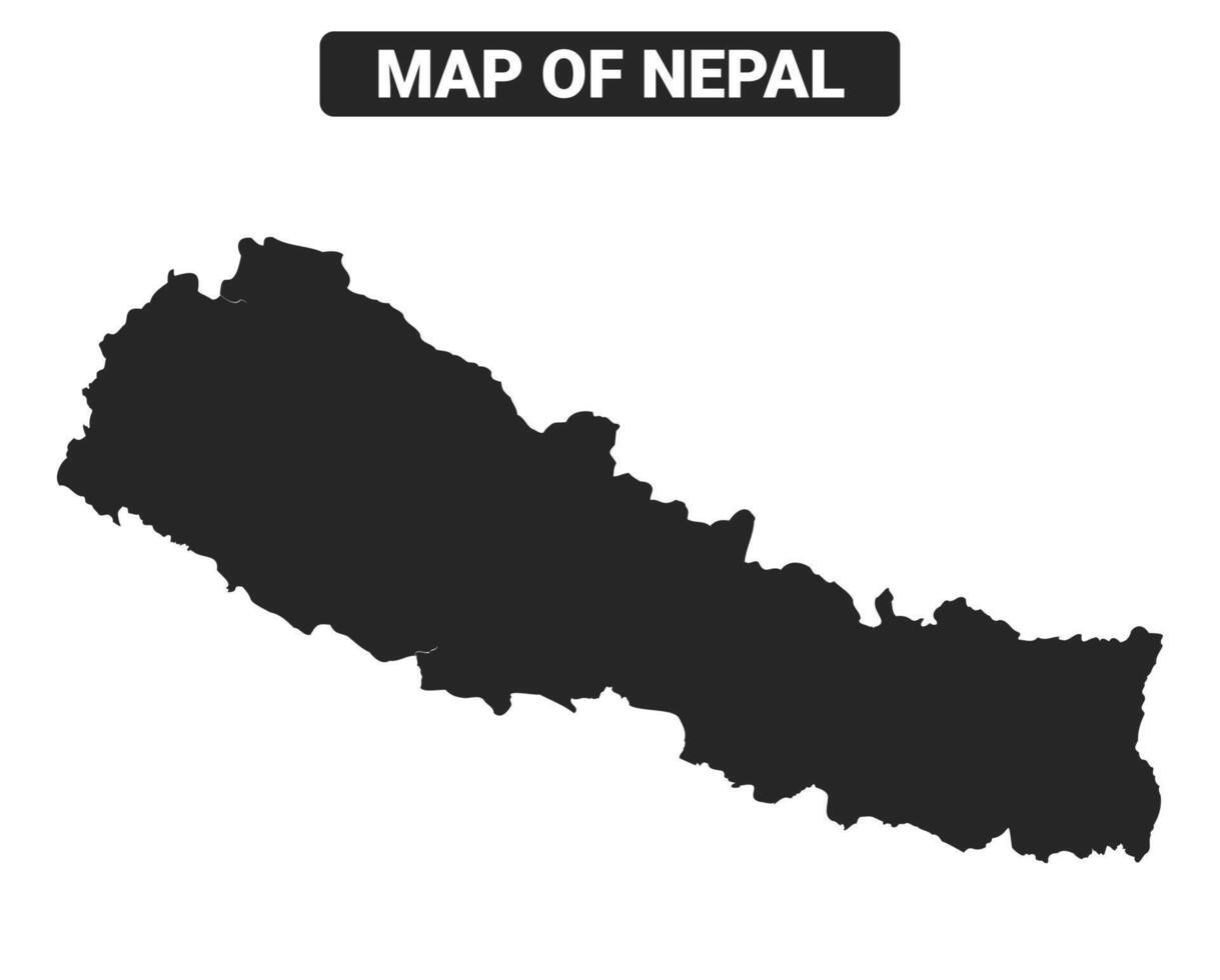 Simple Nepal Black map flat illustration vector